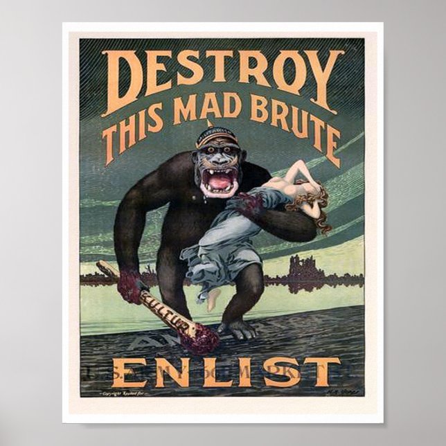 Harry Rhopps Destroy Vintage Art Poster (Front)