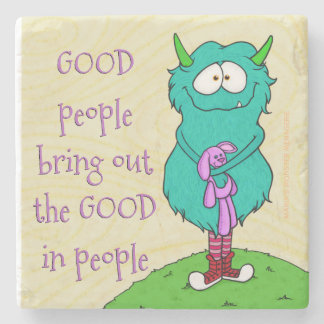 Harry the Monster w/quote, stone coaster