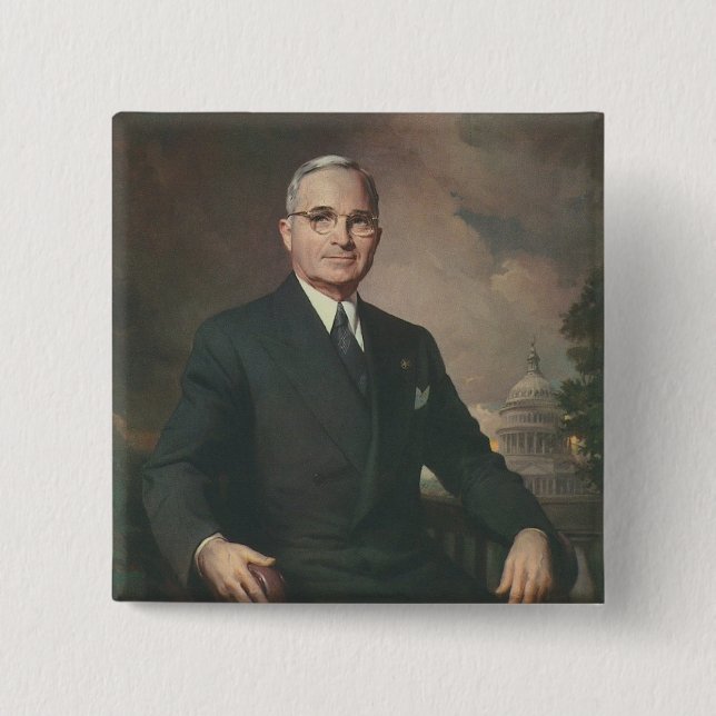Harry Truman 15 Cm Square Badge (Front)