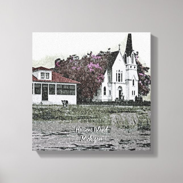 Harsens Island Michigan St Marks Church 1925 Canvas Print (Front)