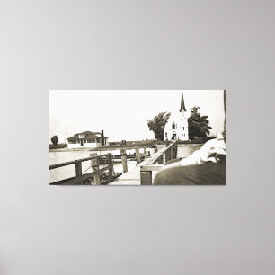 Harsens Island Michigan St Marks Church 1925 view Canvas Print