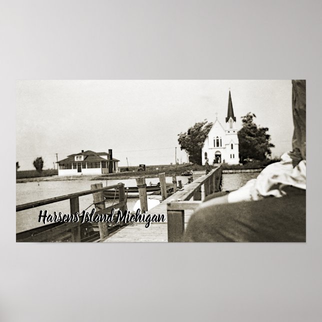 Harsens Island Michigan St Marks Church 1925 view Poster (Front)