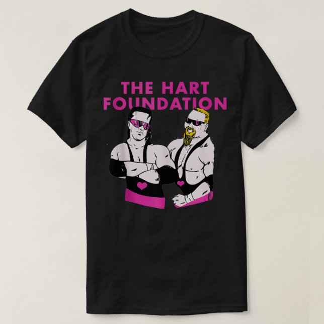 Hart Foundation Wrestling  T-Shirt (Design Front)