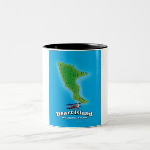 Hart Island New York New York map Two-Tone Coffee Mug