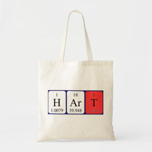 Hart periodic table name tote bag