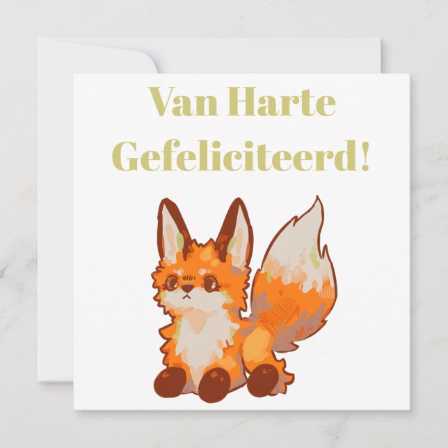 Hartelijk gefeliciteerd! Fox, vosje Card (Front)