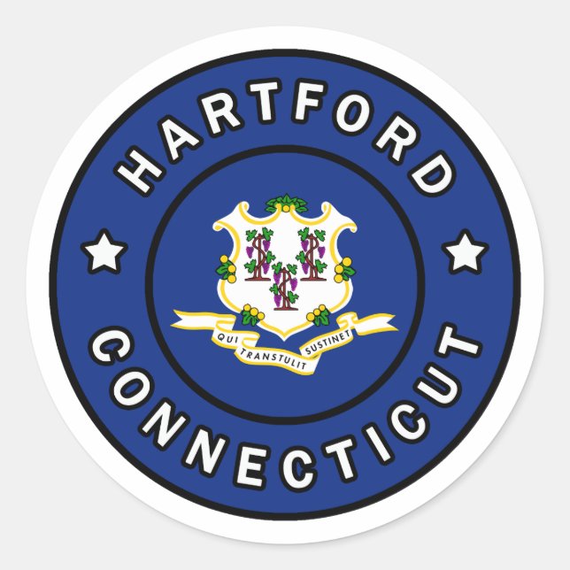 Hartford Connecticut Classic Round Sticker (Front)