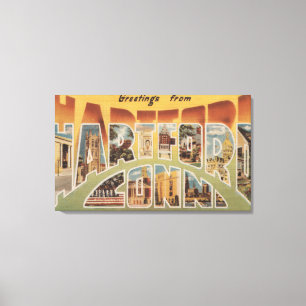 Hartford, Connecticut - Large Letter Scenes 2 Canvas Print