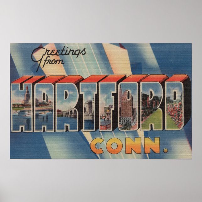 Hartford, Connecticut - Large Letter Scenes 4 Poster (Front)