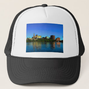 Hartford Connecticut Skyline Cartoon Trucker Hat