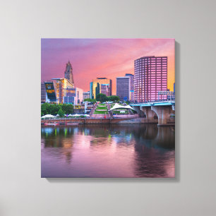 Hartford Connecticut Wrapped Canvas 16.80 X 17.50"