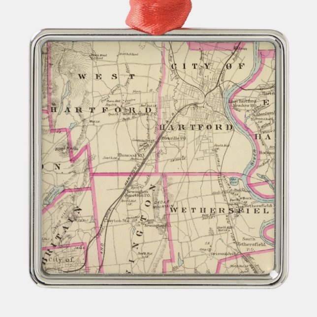 Hartford County Connecticut Metal Tree Decoration (Front)