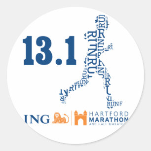 Hartford Half-Marathon: 13.1 Classic Round Sticker