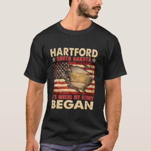 Hartford South Dakota USA Flag 4th Of July Long Sl T-Shirt