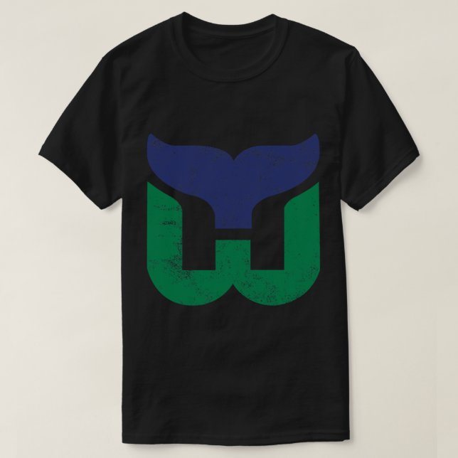 Hartford Whalers Distressed Logo - Defunct Hockey  T-Shirt (Design Front)