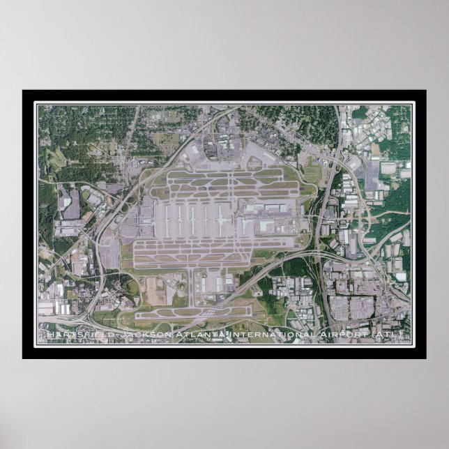 Hartsfield-Jackson Atlanta Intl Airport Satellite  Poster (Front)