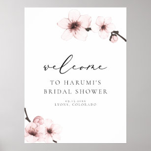 HARUMI Sakura Cherry Blossom Bridal Shower Welcome Poster