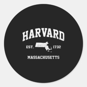 Harvard Massachusetts Ma State Athletic Style Classic Round Sticker