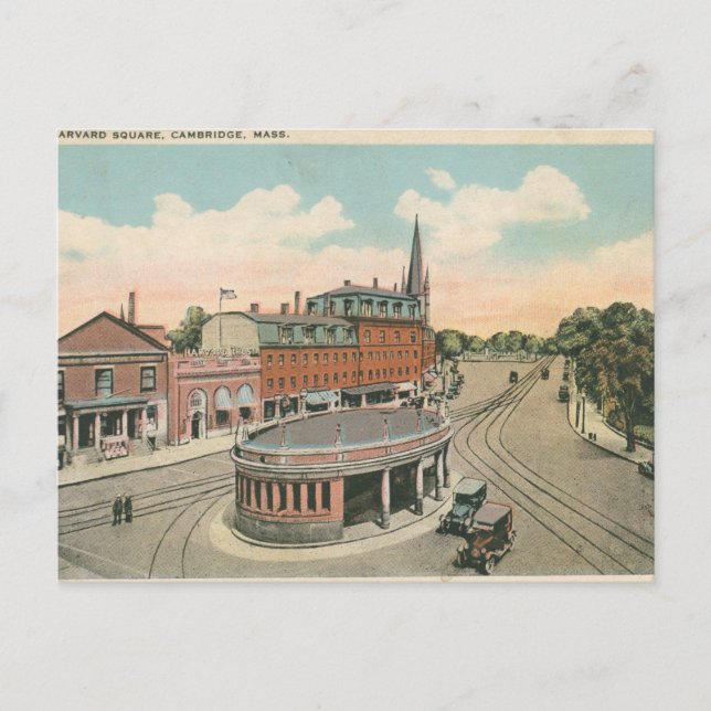 Harvard Square, 1920s Postcard (Front)