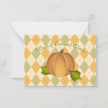 Harves Pumpkin Baby Shower Advice Cards