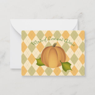 Harves Pumpkin Baby Shower Advice Cards