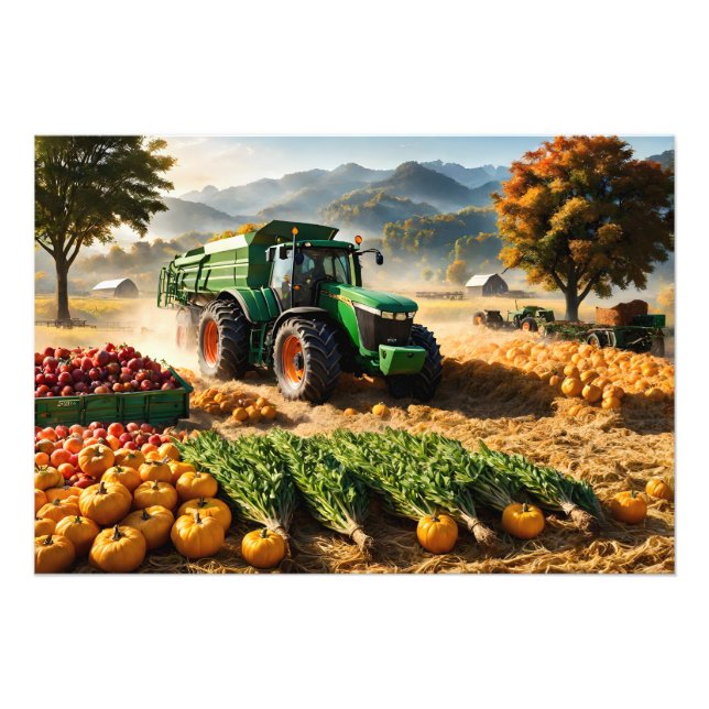 Harvest at farm photo print (Front)