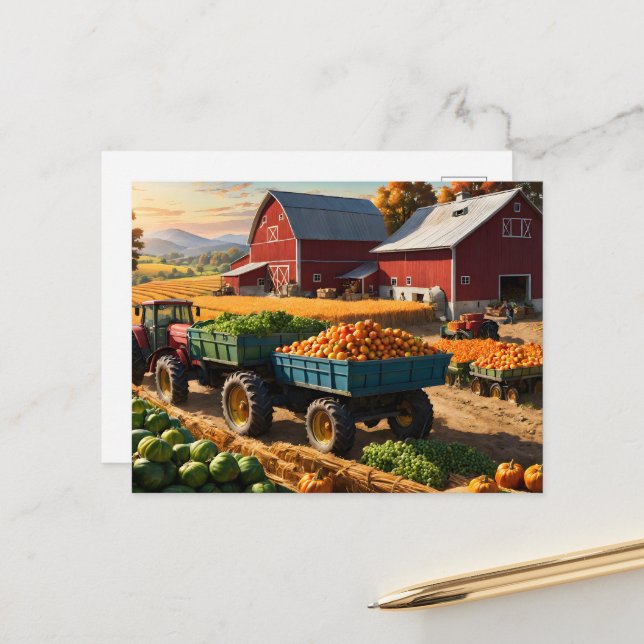 Harvest at farm postcard (Front/Back In Situ)