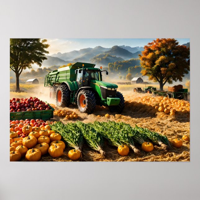 Harvest at farm poster (Front)