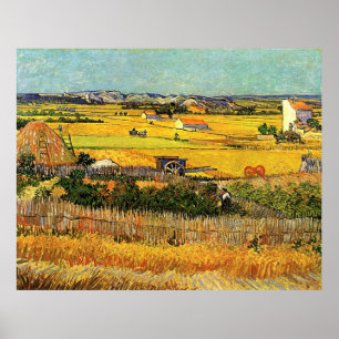 Harvest at La Crau (van Gogh) Poster