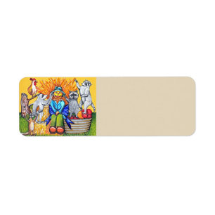 Harvest Autumn Scarecrow Raccoons Squirrel Rooster
