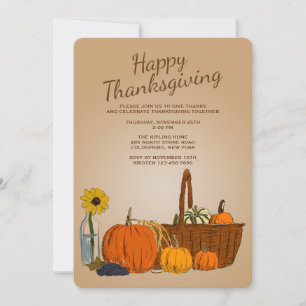 Harvest Basket Thanksgiving Invitation