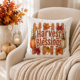 Harvest Blessings Fall Pumpkin Cushion
