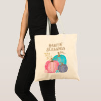 Harvest Blessings Painted Pumpkins Tote Bag