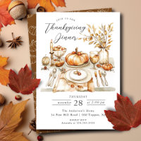 Harvest Blessings Thanksgiving Dinner Invitation