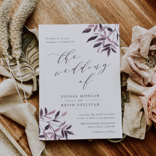 Harvest Blush   Watercolor Wedding Invitation