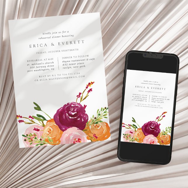 Harvest Bouquet Rehearsal Dinner Invitation (Creator Uploaded)