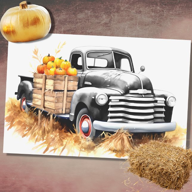 Harvest Car Filled with Pumpkins 3 Decoupage Paper (Creator Uploaded)