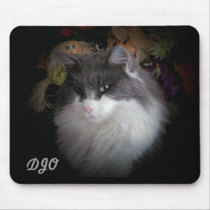 Harvest cat and your initials mouse pad