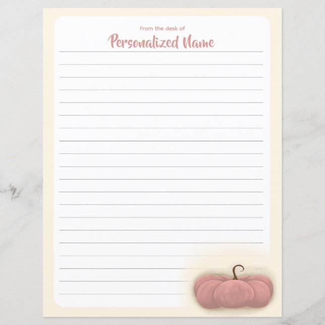 Harvest Charm - Lined Paper Sheet (Front)