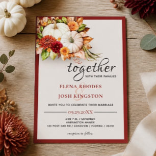 Harvest Chic White Pumpkin Wedding Invitation