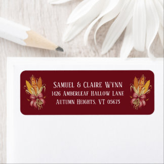 Harvest Corn Autumn Ribbon Return Address