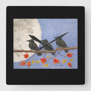 Harvest Crows Wall Clock