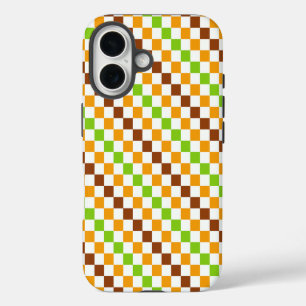 Harvest diagonal chequerboard pattern iPhone 16 case