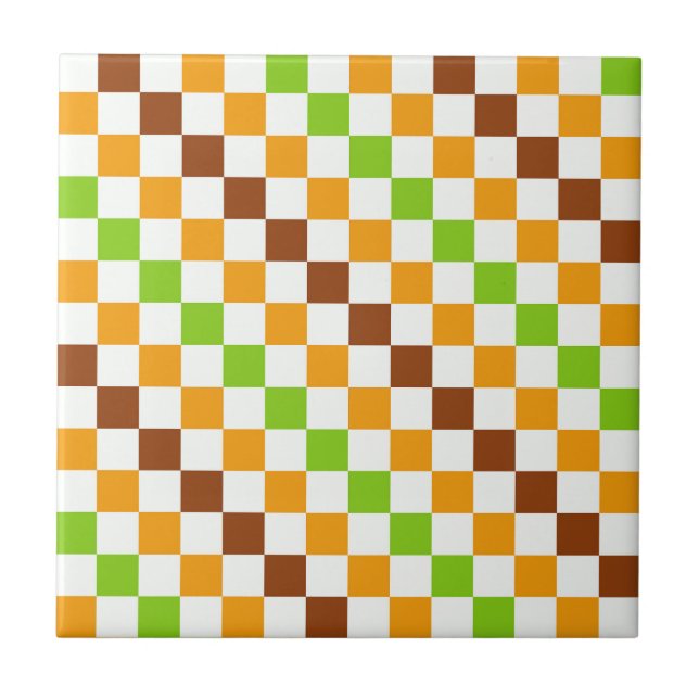 Harvest diagonal chequerboard pattern tile (Front)