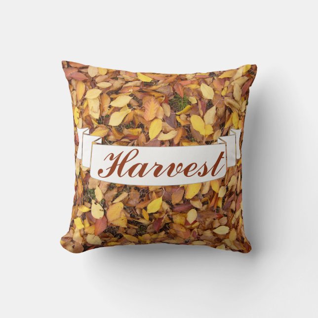 Harvest Fall Leaves Pile Cushion (Front)