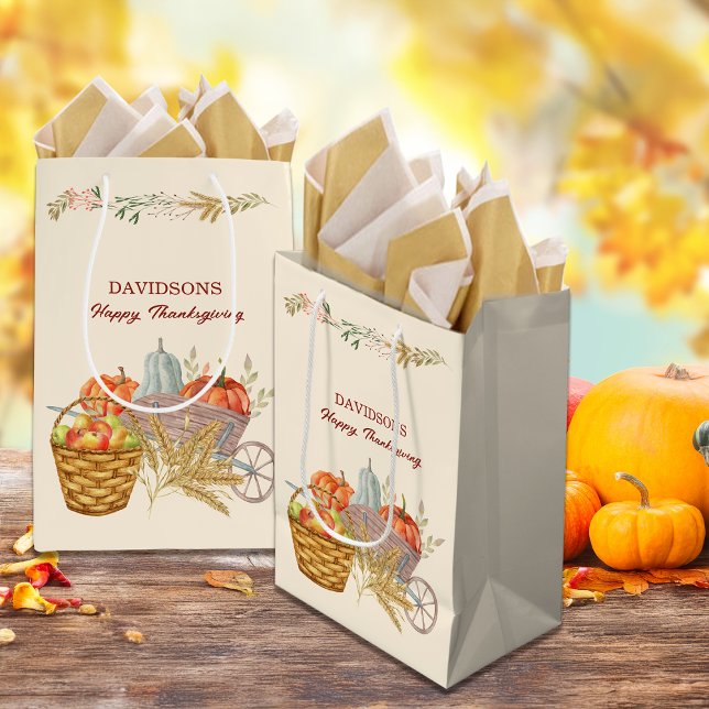 Harvest Farm Thanksgiving Dinner Customise Medium Gift Bag (Creator Uploaded)