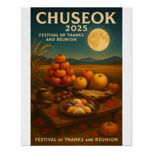 Harvest Feast & Full Moon” – Chuseok 2025 Poster