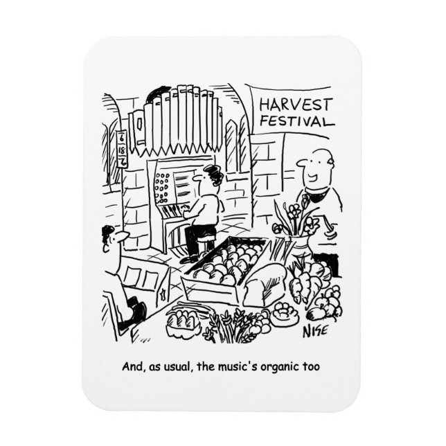 Harvest Festival Church Service with Church Organ Magnet (Vertical)