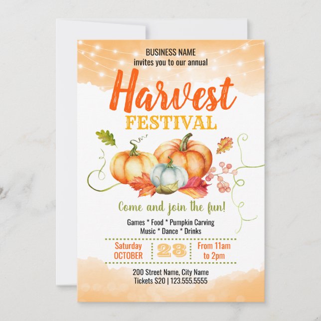 Harvest Festival Invitation (Front)