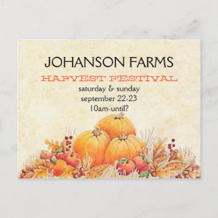 Harvest Festival Pumpkin Patch Postcard